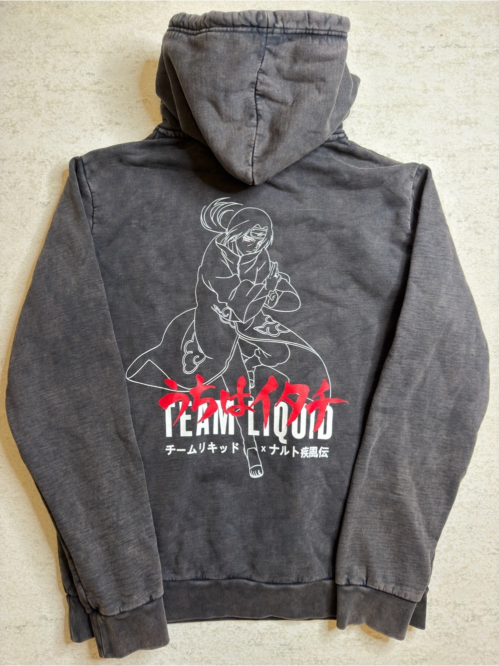 Team Liquid x Naruto Shippuden Heavyweight Black Bleached Hoodie Size M